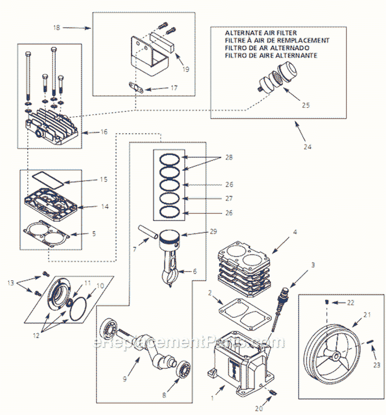 Page A Diagram and Parts List for VT480000 2004 Campbell Hausfeld Compressor